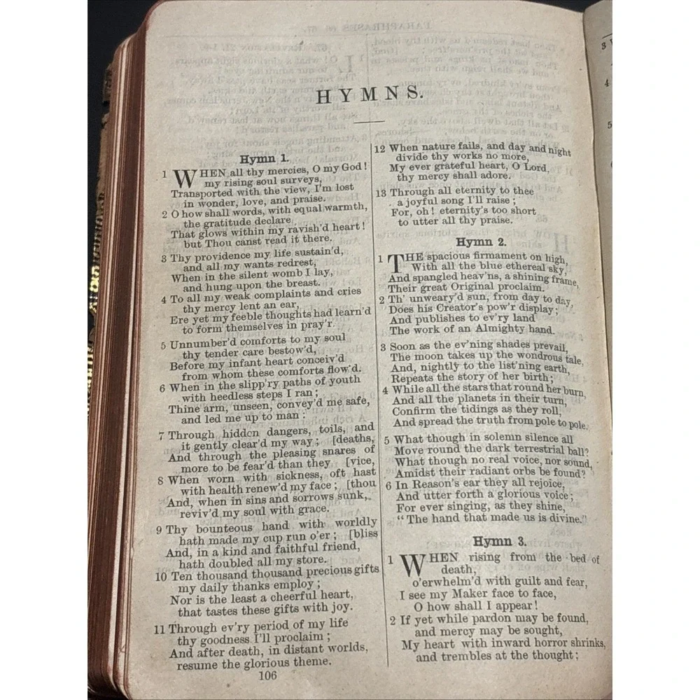 Antique 1894 Pearl Reference Bible William Collins Scotland Leather Pocket God
